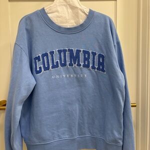 H&M Crewneck Columbia University Motif Light Blue